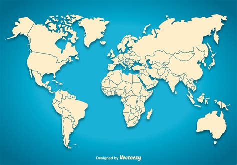 World map silhouette   Download Free Vector Art, Stock ...