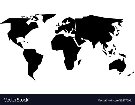 World map silhouette   simplified black Royalty Free Vector