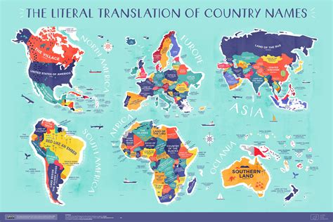 World Map: The Literal Translation of Country Names