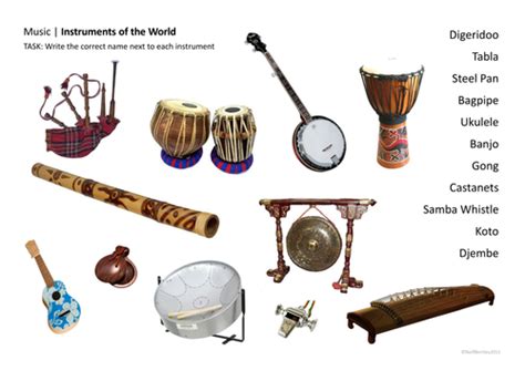 World Music Instruments   Starter Activity by neilfbentley ...