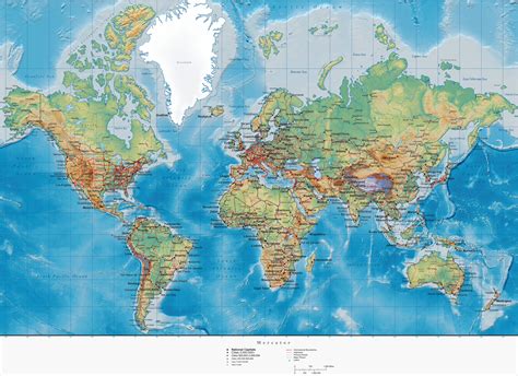 World Physical Map With Cities • Mapsof.net