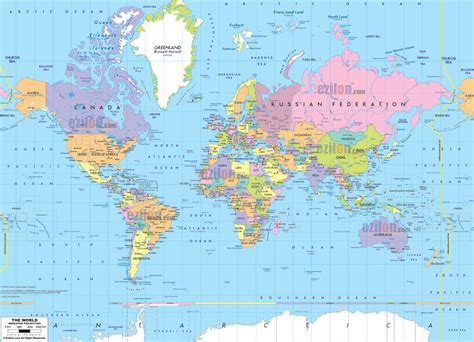 World Political Map Ezilon Maps