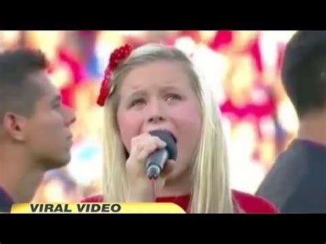 Worst National Anthem Ever? 11 Year Old Harper Gruzins ...