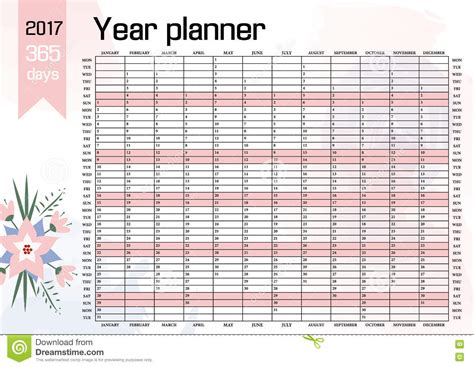 Yearly Planning Calendar Template For 2017  2018 ...