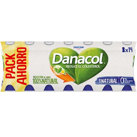 Yogur líquido natural Danone Danacol pack de 14 unidades ...