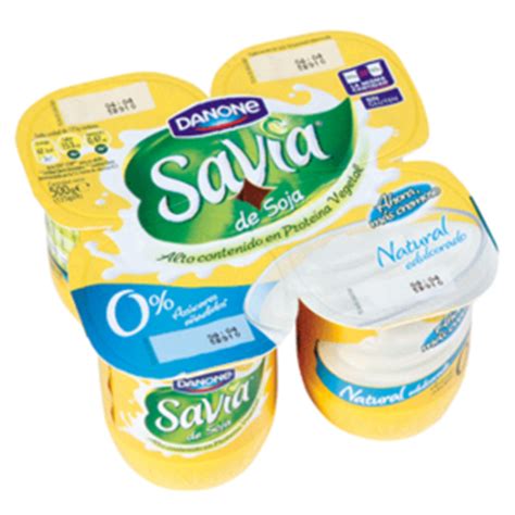 Yogur soja natural edulcorado SAVIA Danone | CUANTO AZUCAR