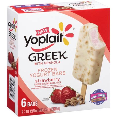 Yoplait Greek with Granola Strawberry Frozen Yogurt Bars ...