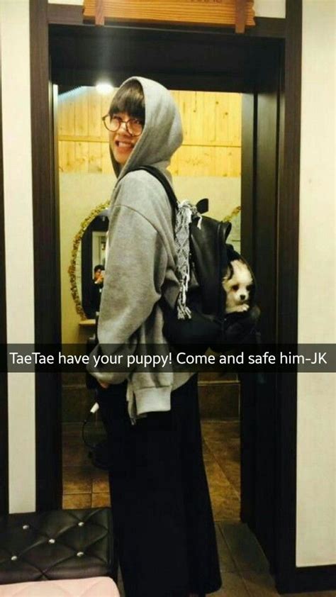 Your boyfriend Taehyung has kidnapped your cute puppy and ...