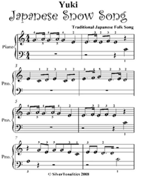 Yuki Japanese Snow Song Beginner Piano Sheet Music Pdf by ...
