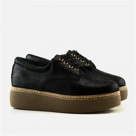 Zapatos acordonados con plataforma negros Oly – La Leopolda
