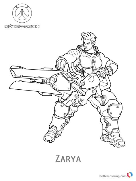 Zarya from Overwatch Coloring Pages   Free Printable ...