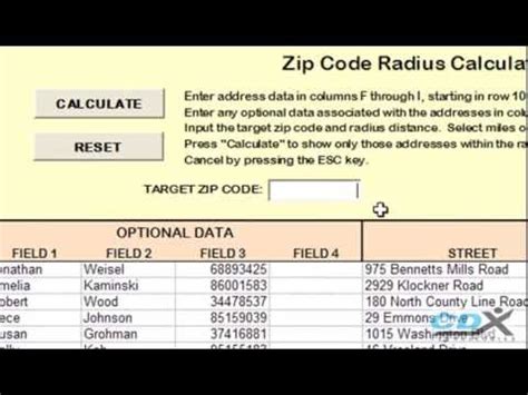 Zip Code Radius Analysis in an Excel Template   YouTube