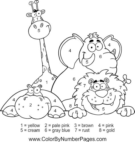 zoo animals color by number page | Fun Kid Printables ...