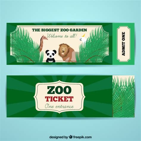 Zoo tickets with nice animals Vector | Free Download