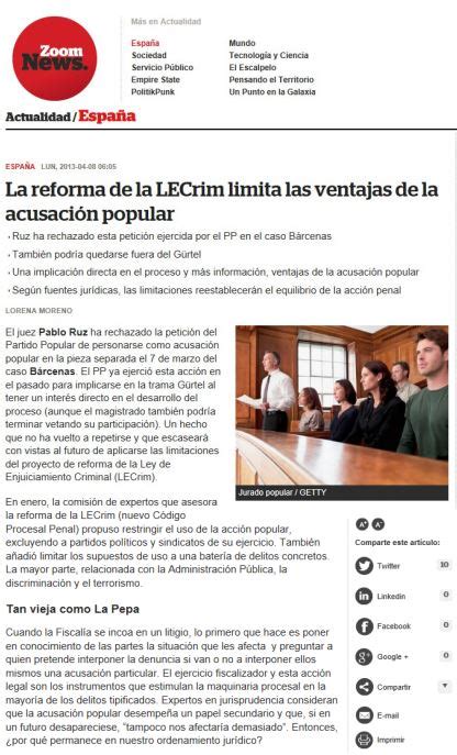ZoomNews La Reforma de la LECrim y la acusación popular